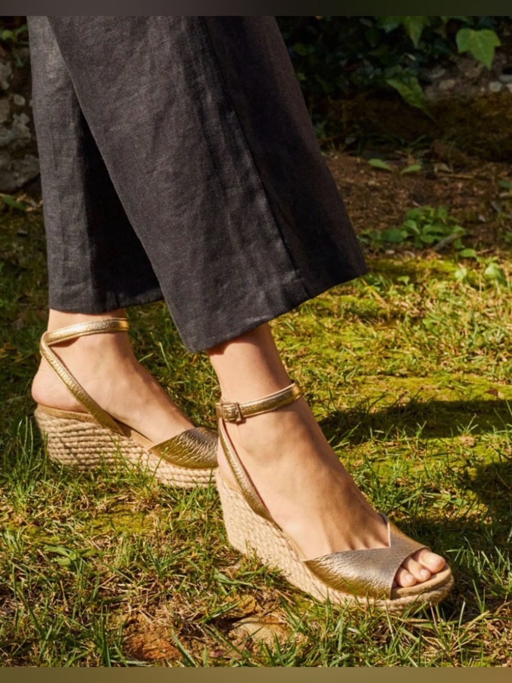 New Pedro Garcia Afra Ankle Strap Wedge Sandal